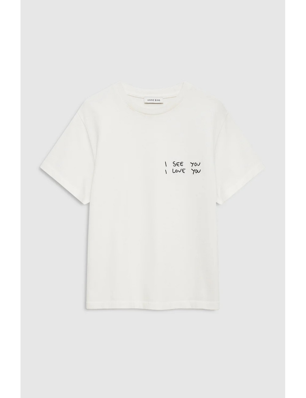 Tee-shirt SHELLEY I see you I love you - Washed Cream