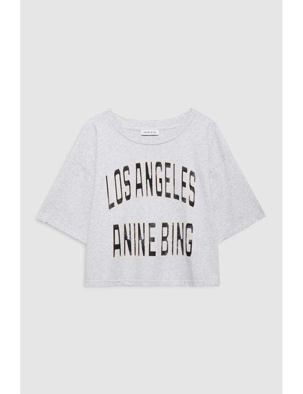 Tee-shirt cropped JOHNNY - Grey Melange
