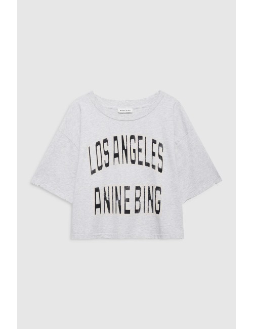 Tee-shirt cropped JOHNNY - Grey Melange