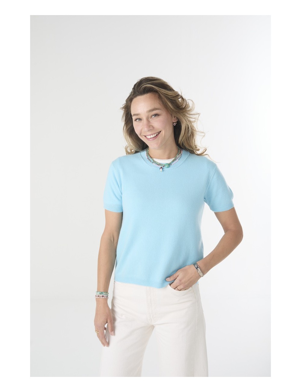 Pull manches courtes MINI ANDRE Light - Blue