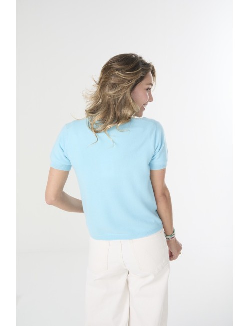 Pull manches courtes MINI ANDRE Light - Blue