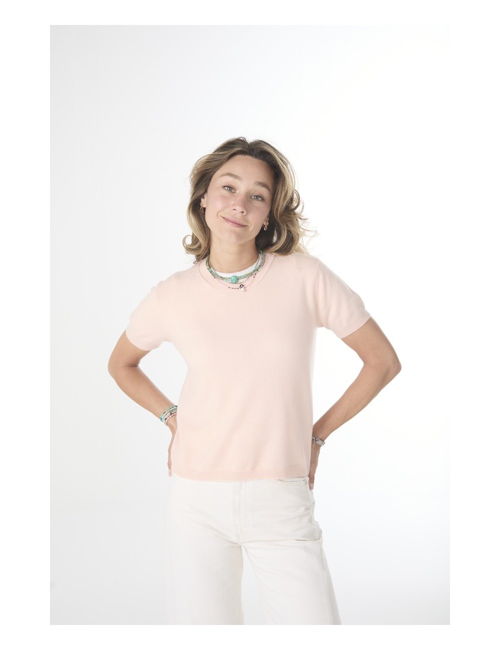 Pull manches courtes MINI ANDRE Light - Blush