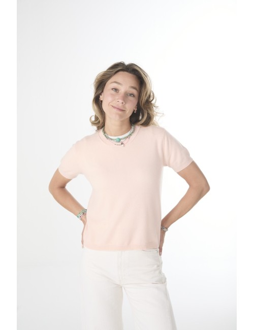 Pull manches courtes MINI ANDRE Light - Blush
