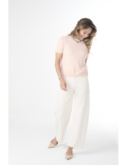 Pull manches courtes MINI ANDRE Light - Blush