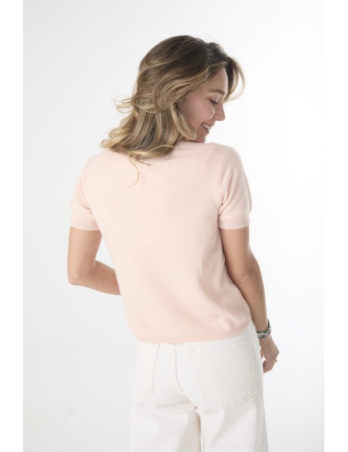 Pull manches courtes MINI ANDRE Light - Blush