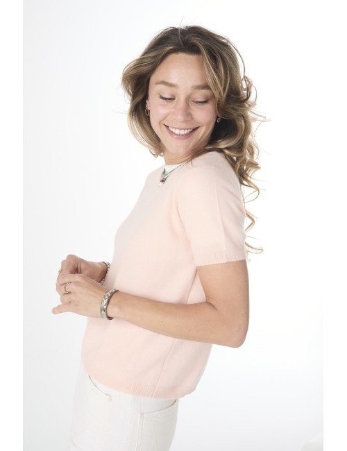 Pull manches courtes MINI ANDRE Light - Blush