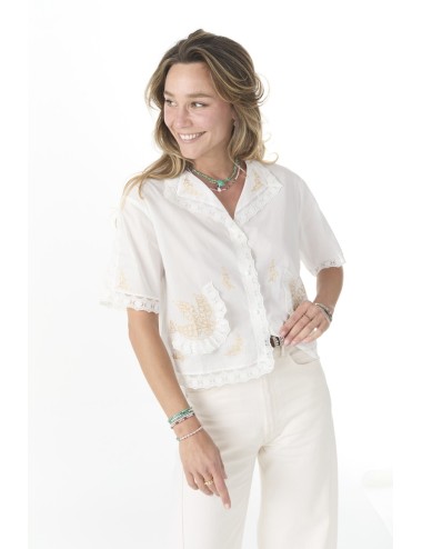 Chemisier SILAS - Écru, Broderies
