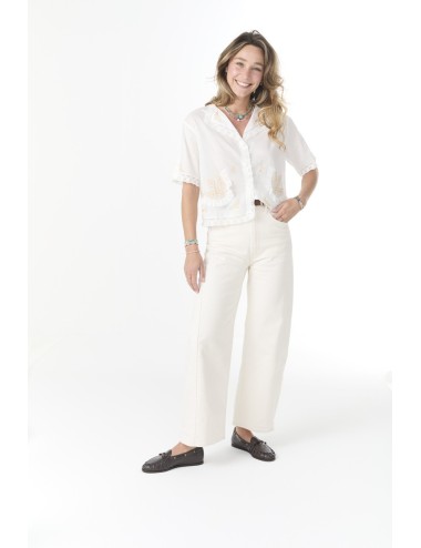 Chemisier SILAS - Écru, Broderies