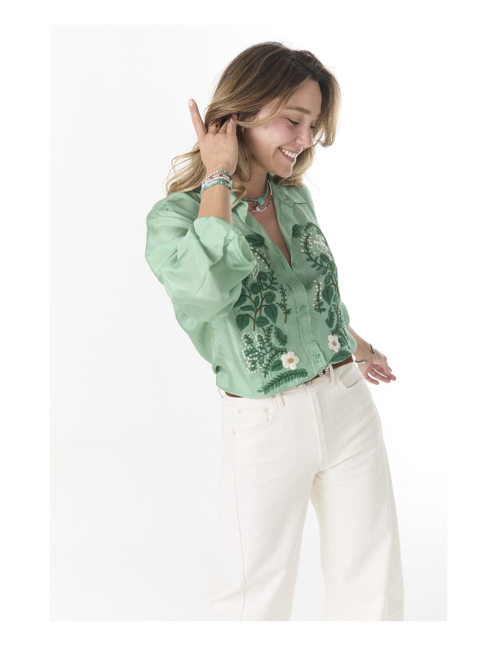 Chemise ALLIANCE - Vert, Broderies