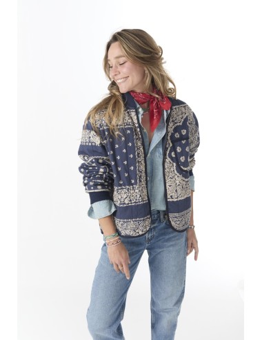 Bomber "QUILTED" - Navy Bandana Print