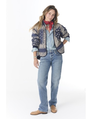 Bomber "QUILTED" - Navy Bandana Print