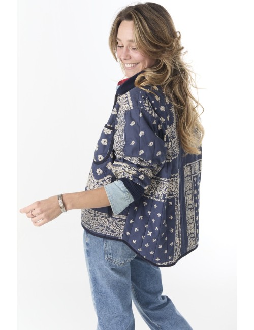 Bomber "QUILTED" - Navy Bandana Print