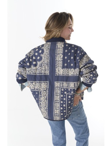 Bomber "QUILTED" - Navy Bandana Print