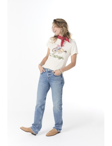 THE LITTLE TEE w/ Rider Graphic - Washed White