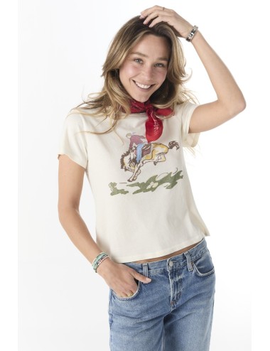 THE LITTLE TEE w/ Rider Graphic - Washed White