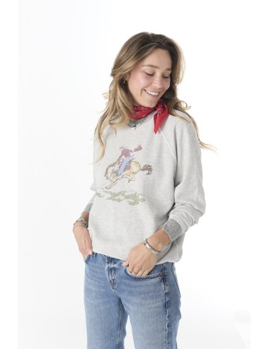 THE COLLEGE SWEATSHIRT w/ Rider Graphic - Soft Heather Grey