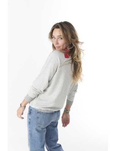 THE COLLEGE SWEATSHIRT w/ Rider Graphic - Soft Heather Grey