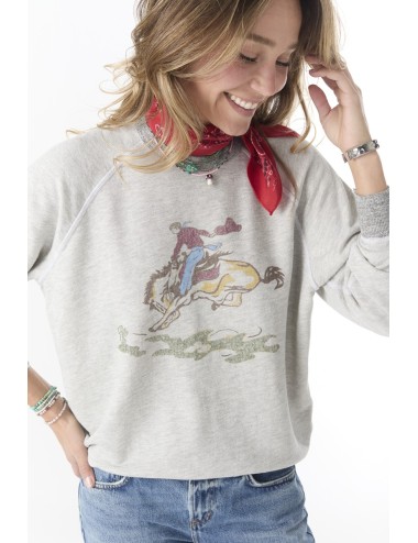 THE COLLEGE SWEATSHIRT w/ Rider Graphic - Soft Heather Grey