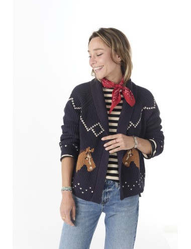 Cardigan HORSE LODGE - Navy