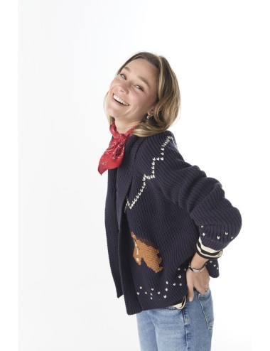 Cardigan HORSE LODGE - Navy