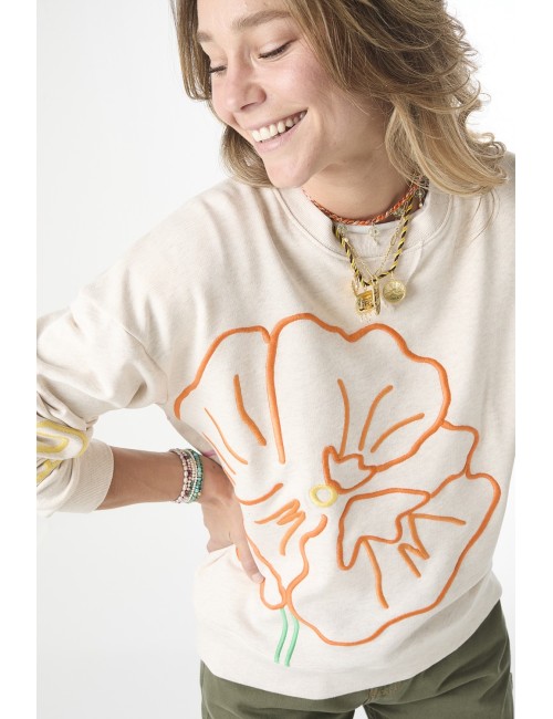 Sweat LARGE EMBROIDERED FLOWER