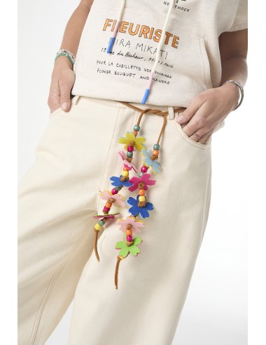 Pantalon Décontracté - Ceinture à FLEURS