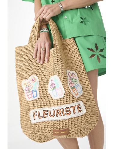 Cabas RAFFIA - Patchs Fleurs