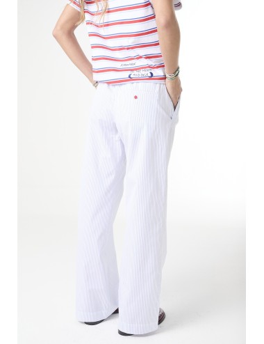 Pantalon Rayé Brodé