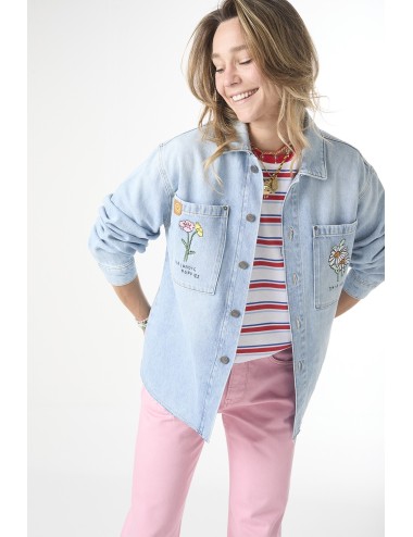 Veste Denim Brodée FLEURISTE