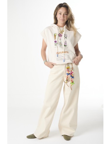Pantalon Décontracté - Ceinture à FLEURS
