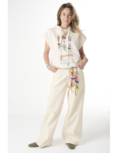 Pantalon Décontracté - Ceinture à FLEURS
