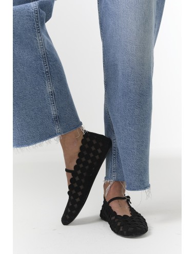 Ballerines MINI BULLES, Daim - Noir