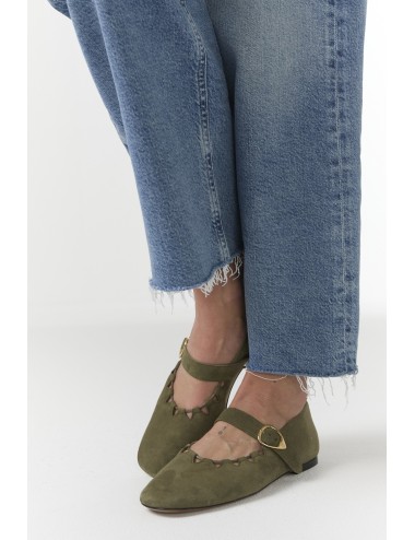 Ballerine GINGER, Daim - Kaki