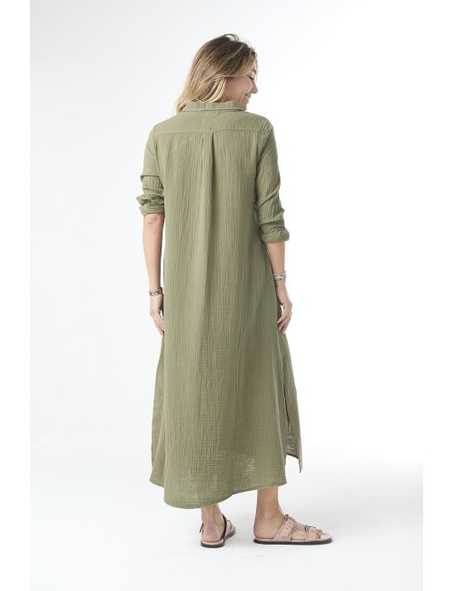 Robe BODEN en gaze - Olive Moss