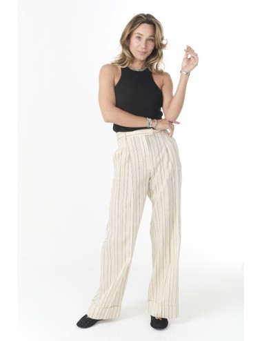 Pantalon BAGNOLET - Crème, Rayures