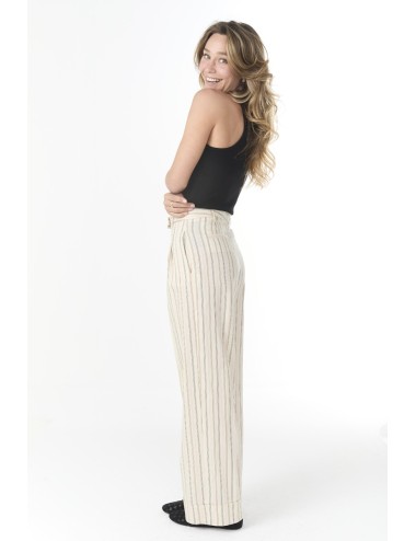 Pantalon BAGNOLET - Crème, Rayures