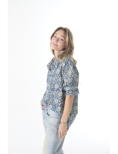 Chemise PINTUCK DROP NECK - Blue Indigo Medallion