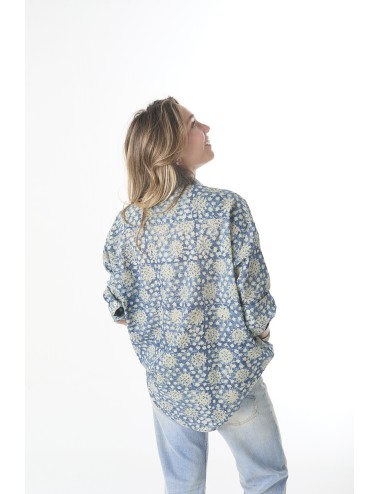 Chemise PINTUCK DROP NECK - Blue Indigo Medallion