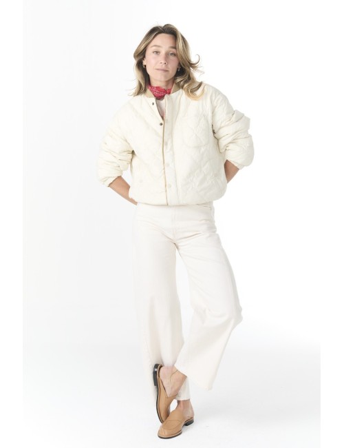 The Reversible Ultra Light Puffer - Khaki Bandana With Cream