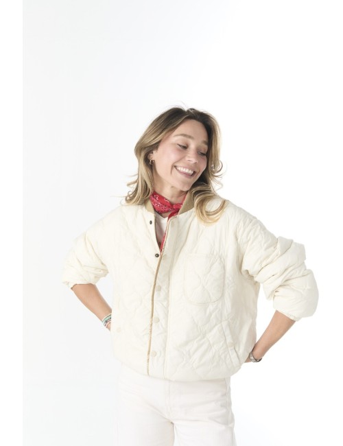 The Reversible Ultra Light Puffer - Khaki Bandana With Cream