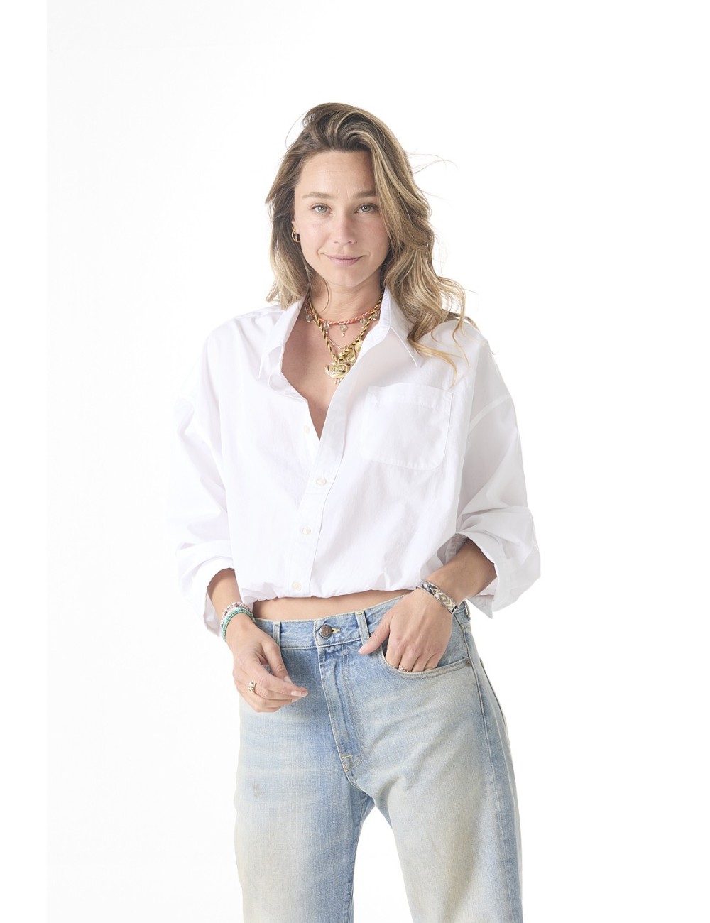 Chemise Crossover BUBBLE - White