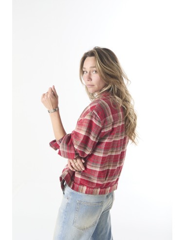 Veste Relaxed Pleated TRUCKER - Red Plaid