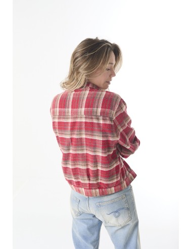 Veste Relaxed Pleated TRUCKER - Red Plaid