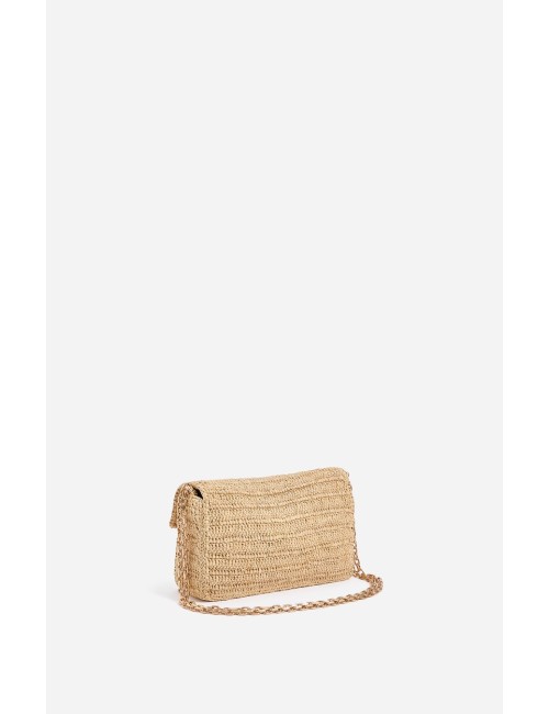 Sac MOON Moyen Raphia - Multico / Rose