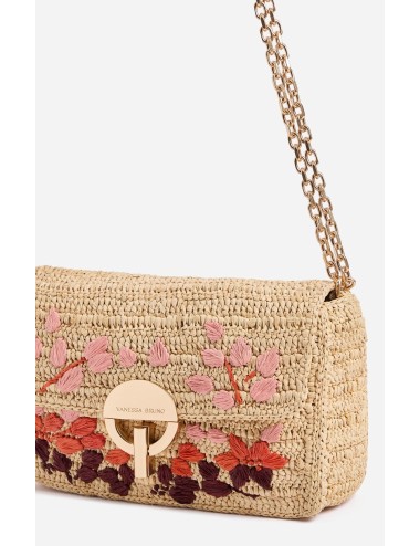 Sac MOON Moyen Raphia - Multico / Rose