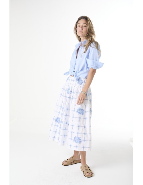 Jupe BLUE ROSES - White