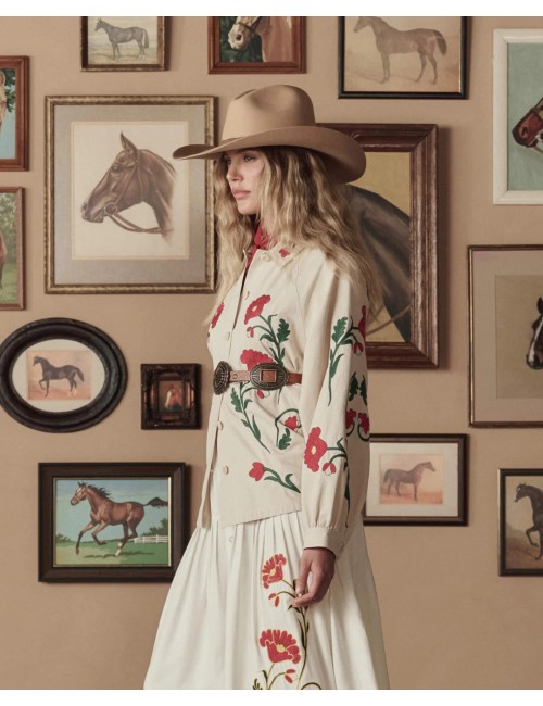 Veste Brodée WESTERN COMMODORE - Cream