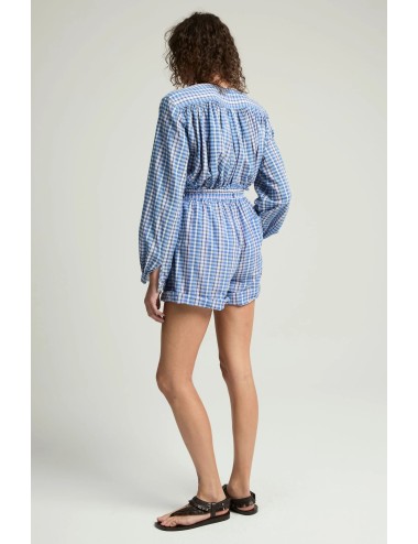 Short BABAR bleu à carreaux femme | ByMahe
