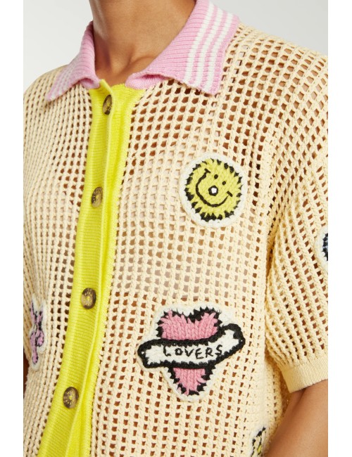 Polo en crochet - Jaune