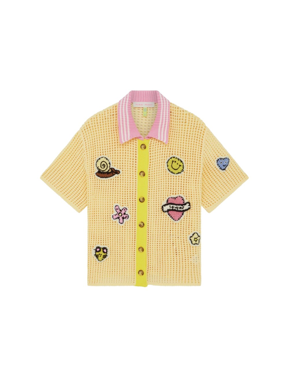 Polo en crochet - Jaune